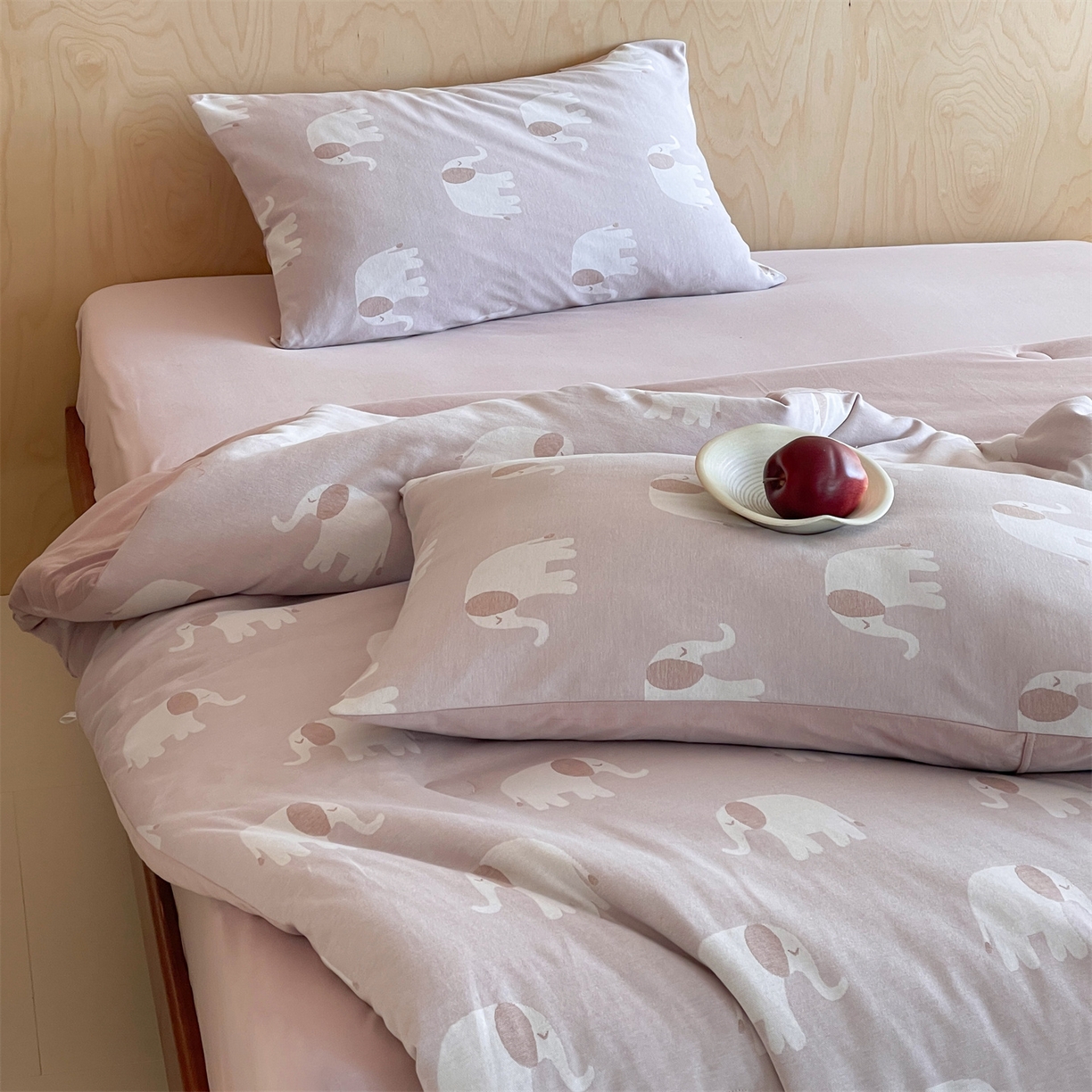 91家纺网 家纺一手货源 找家纺 傲蕾良品 2026新款【自由组合】色织云柔控温被夏被（四件套） 糯糯粉象