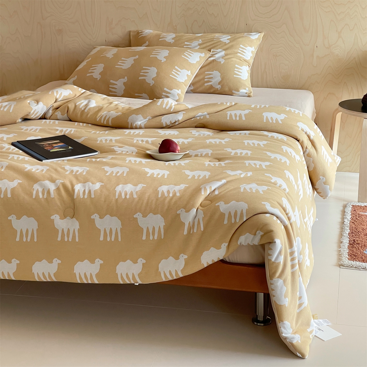 91家纺网 家纺一手货源 找家纺 傲蕾良品 2026新款【自由组合】色织云柔控温被夏被（四件套） 小姜驼