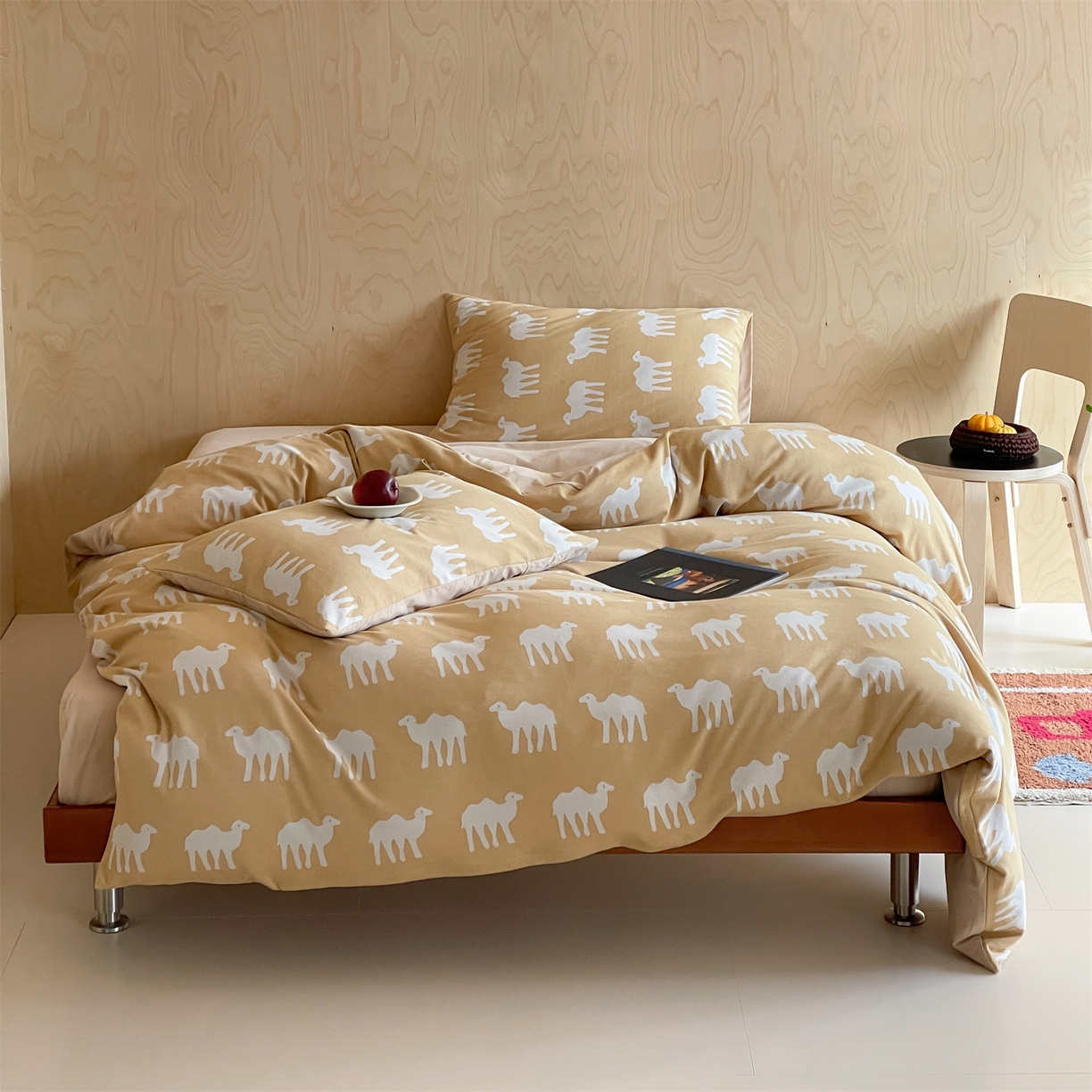 91家纺网 家纺一手货源 找家纺 傲蕾良品 2026新款【自由组合】色织云柔控温被夏被（四件套） 小姜驼