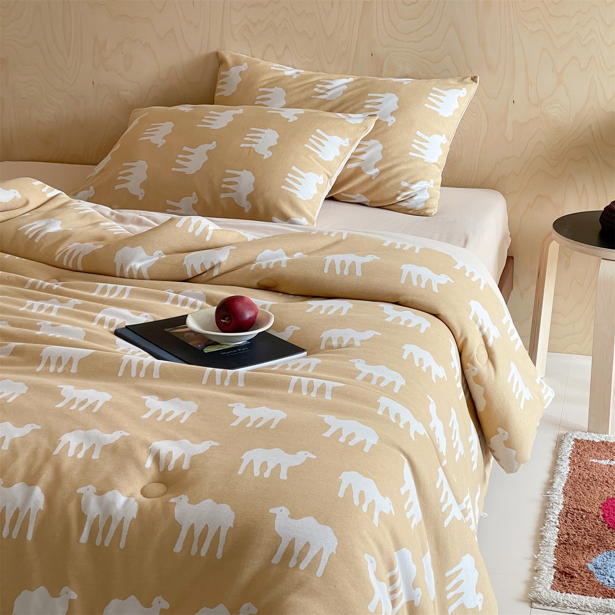 91家纺网 家纺一手货源 找家纺 傲蕾良品 2026新款【自由组合】色织云柔控温被夏被（四件套） 小姜驼