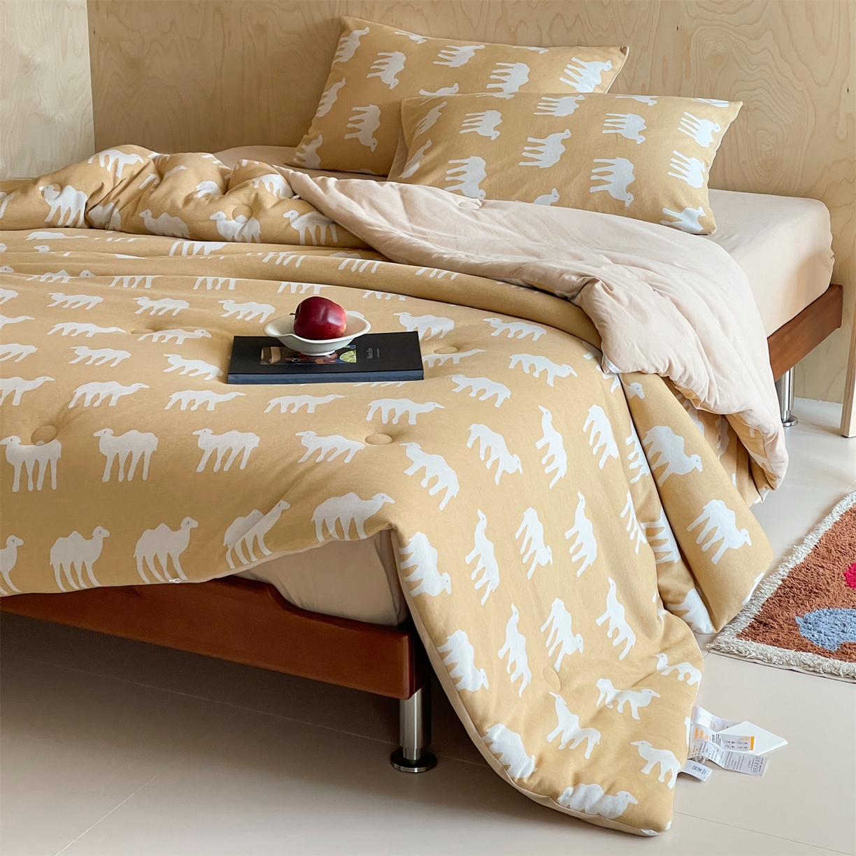 91家纺网 家纺一手货源 找家纺 傲蕾良品 2026新款【自由组合】色织云柔控温被夏被（四件套） 小姜驼