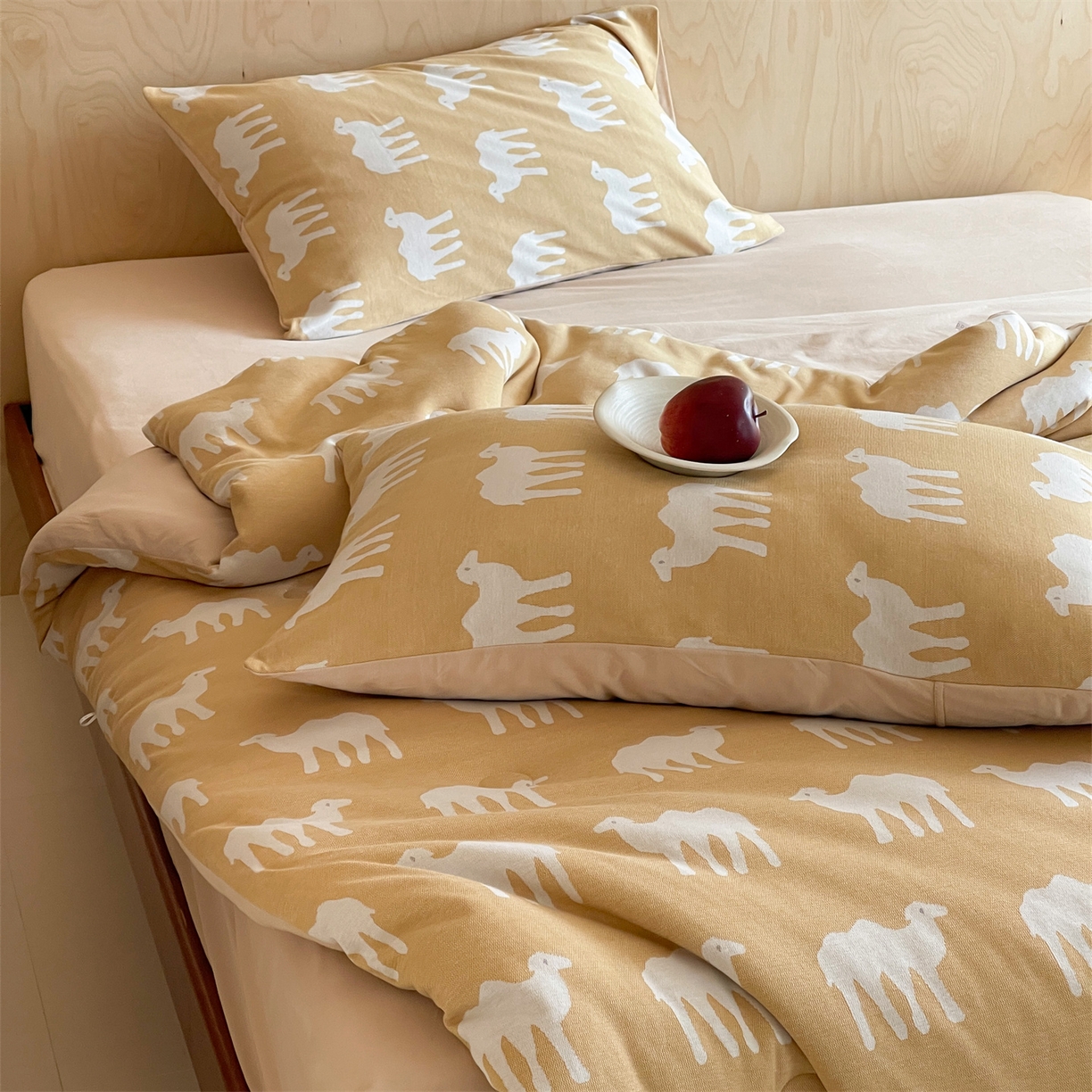 91家纺网 家纺一手货源 找家纺 傲蕾良品 2026新款【自由组合】色织云柔控温被夏被（四件套） 小姜驼