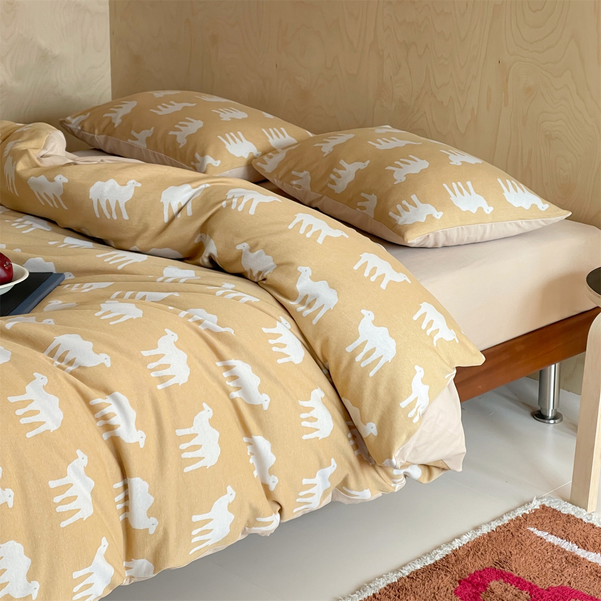 91家纺网 家纺一手货源 找家纺 傲蕾良品 2026新款【自由组合】色织云柔控温被夏被（四件套） 小姜驼