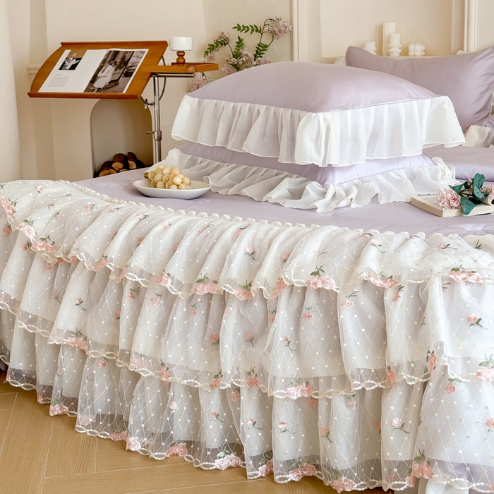 91家纺网 家纺一手货源 找家纺 爱家（原缔乐家纺） 2026新款轻奢法式天丝夏被四件套 花雾织梦-梦幻紫