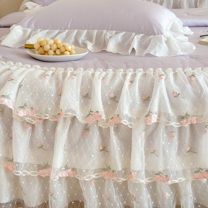 91家纺网 家纺一手货源 找家纺 爱家（原缔乐家纺） 2026新款轻奢法式天丝夏被四件套 花雾织梦-梦幻紫