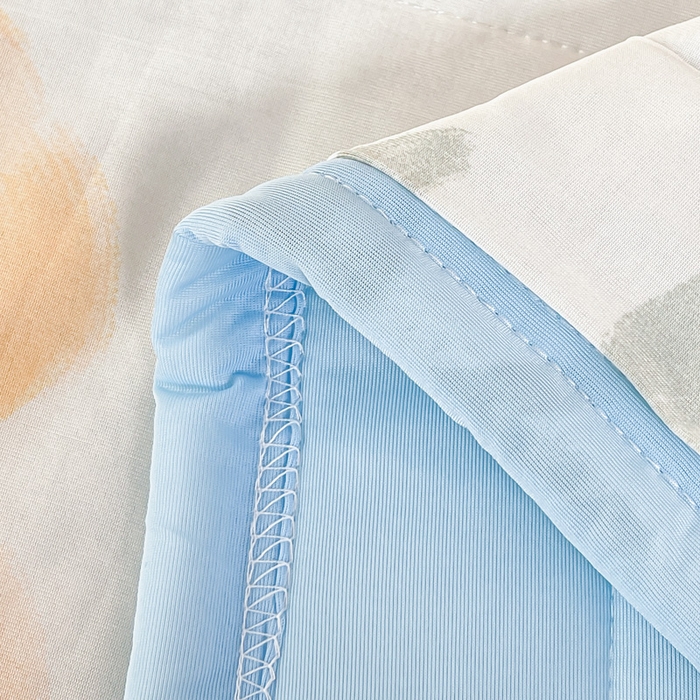 91家纺网 家纺一手货源 找家纺 悦织湾家纺 冰丝冰激凌夏被2026新款凉感丝冻冻印花冰淇淋绗绣包边夏凉被轻奢空调被     绚丽花开