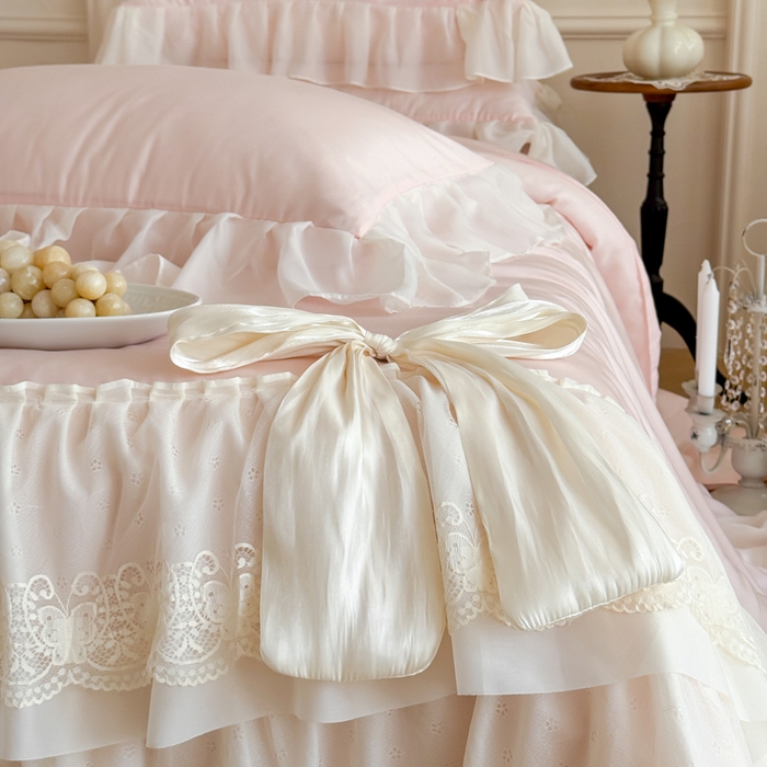 91家纺网 家纺一手货源 找家纺 爱家（原缔乐家纺） 2026新款轻奢法式天丝夏被四件套 洛可可之梦-公主粉