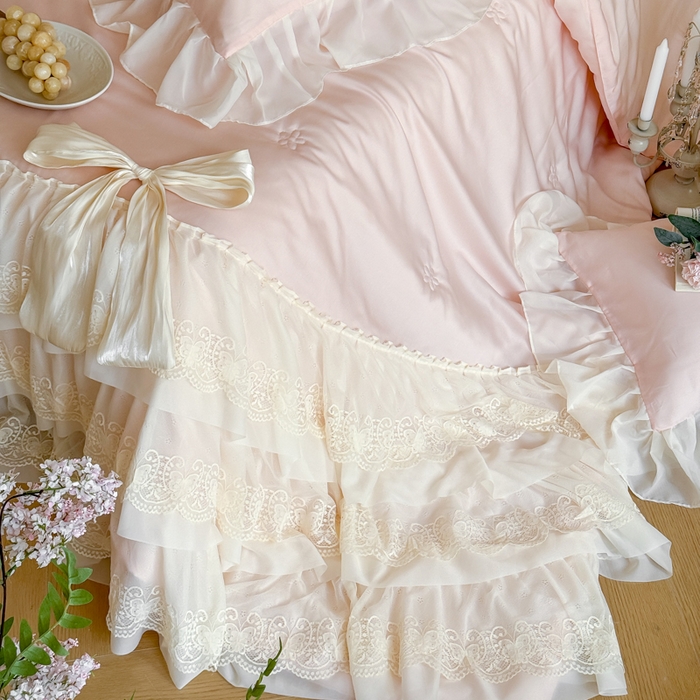 91家纺网 家纺一手货源 找家纺 爱家（原缔乐家纺） 2026新款轻奢法式天丝夏被四件套 洛可可之梦-公主粉