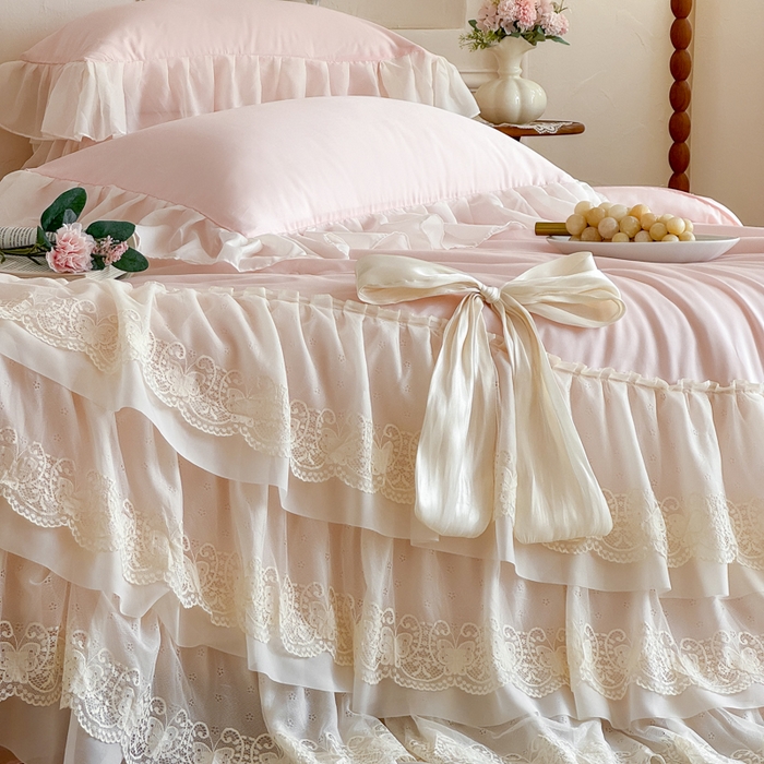 91家纺网 家纺一手货源 找家纺 爱家（原缔乐家纺） 2026新款轻奢法式天丝夏被四件套 洛可可之梦-公主粉