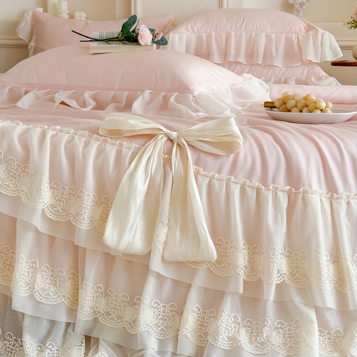 91家纺网 家纺一手货源 找家纺 爱家（原缔乐家纺） 2026新款轻奢法式天丝夏被四件套 洛可可之梦-公主粉