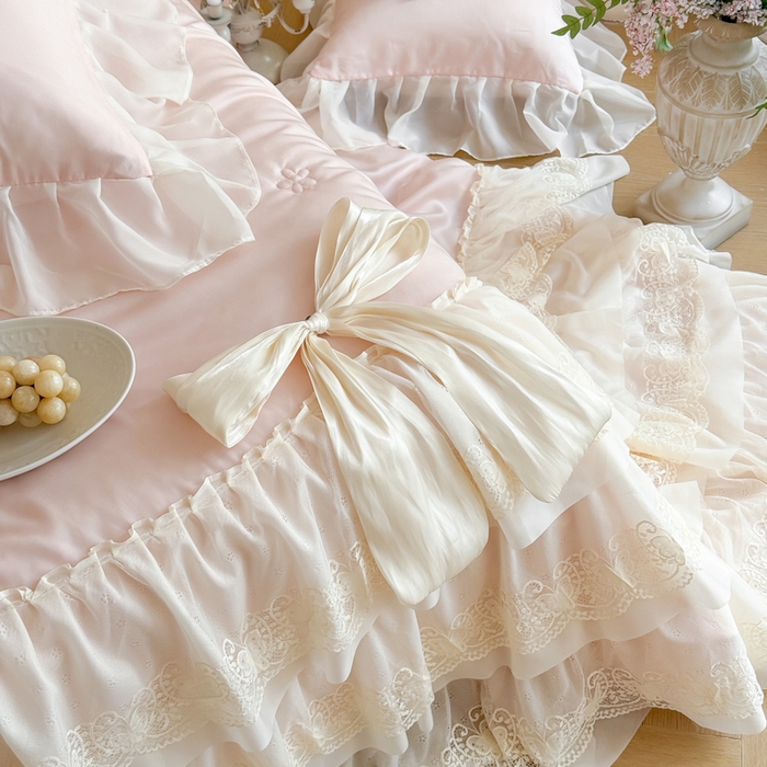 91家纺网 家纺一手货源 找家纺 爱家（原缔乐家纺） 2026新款轻奢法式天丝夏被四件套 洛可可之梦-公主粉