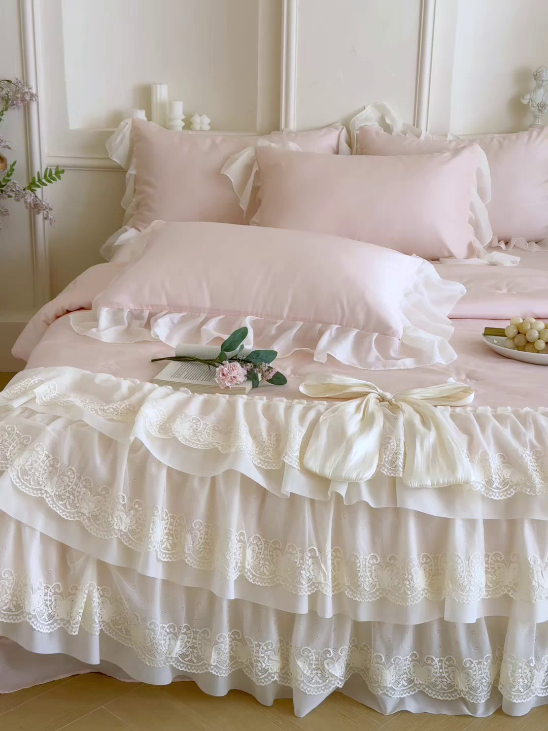 91家纺网 家纺一手货源 找家纺 爱家（原缔乐家纺） 2026新款轻奢法式天丝夏被四件套 洛可可之梦-公主粉