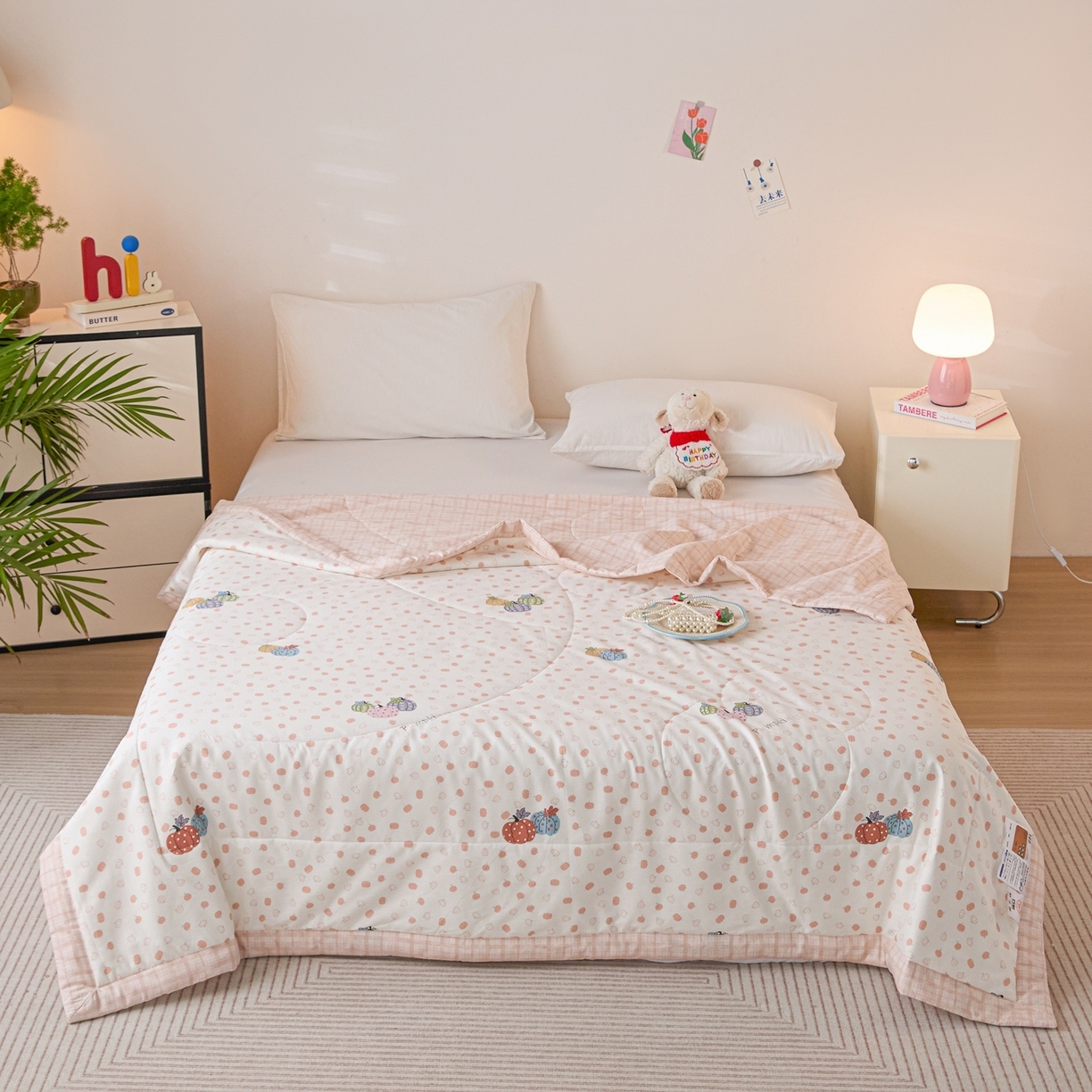 91家纺网 家纺一手货源 找家纺 （总）亿莱鑫 2026春夏新款卡通印花仿锦氨夏被夏凉被空调被