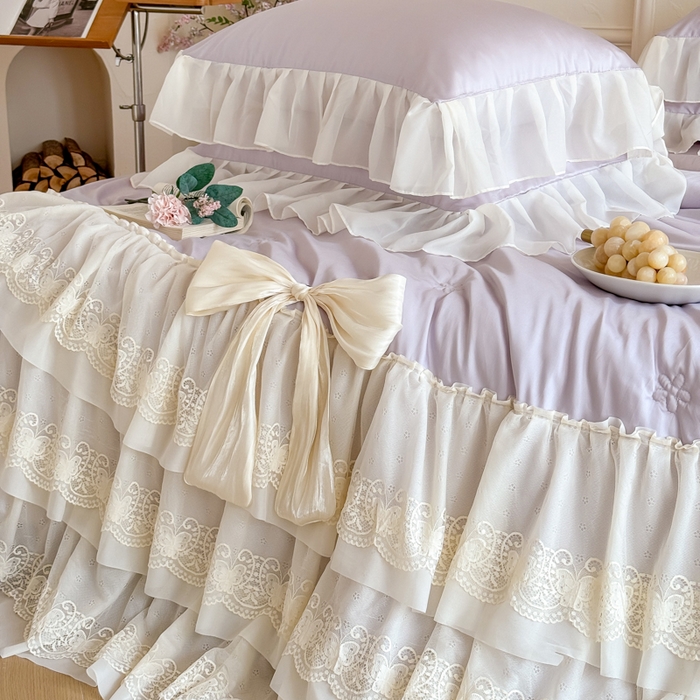 91家纺网 家纺一手货源 找家纺 爱家（原缔乐家纺） 2026新款轻奢法式天丝夏被四件套 洛可可之梦-梦幻紫