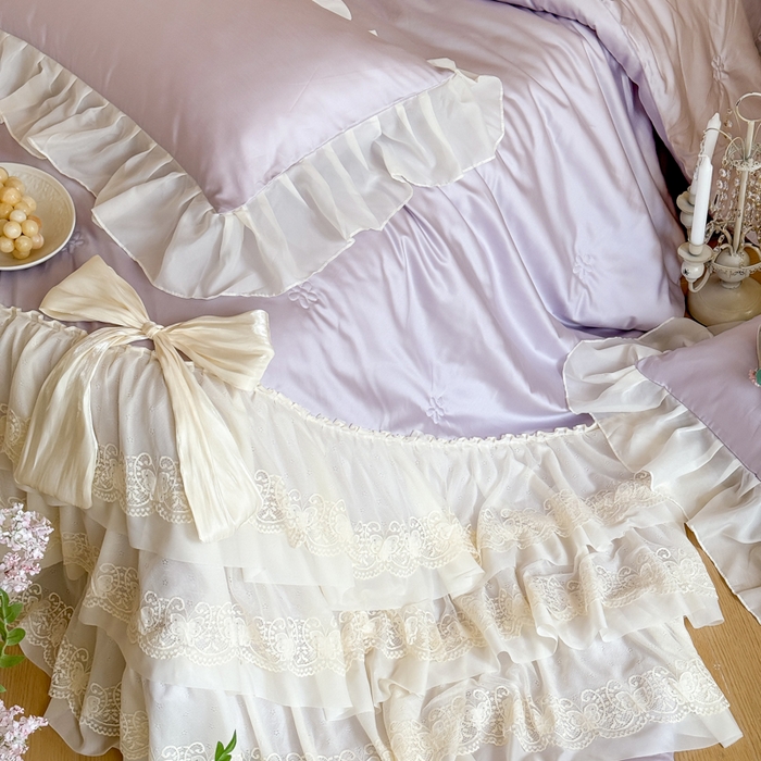 91家纺网 家纺一手货源 找家纺 爱家（原缔乐家纺） 2026新款轻奢法式天丝夏被四件套 洛可可之梦-梦幻紫