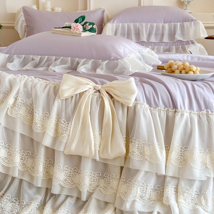 91家纺网 家纺一手货源 找家纺 爱家（原缔乐家纺） 2026新款轻奢法式天丝夏被四件套 洛可可之梦-梦幻紫