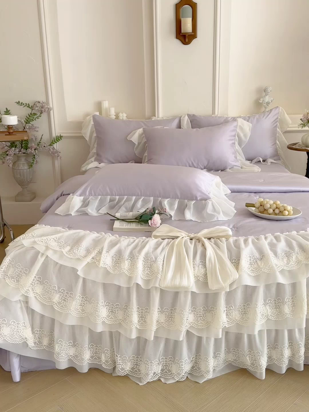 91家纺网 家纺一手货源 找家纺 爱家（原缔乐家纺） 2026新款轻奢法式天丝夏被四件套 洛可可之梦-梦幻紫