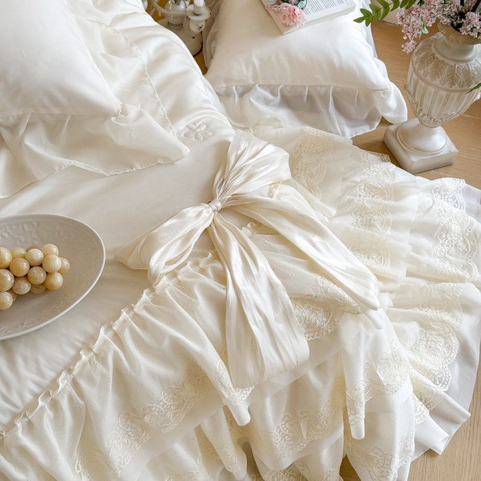 91家纺网 家纺一手货源 找家纺 爱家（原缔乐家纺） 2026新款轻奢法式天丝夏被四件套 洛可可之梦-奶昔白