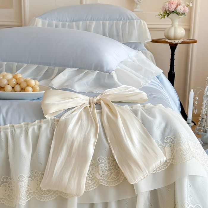 91家纺网 家纺一手货源 找家纺 爱家（原缔乐家纺） 2026新款轻奢法式天丝夏被四件套 洛可可之梦-天空兰