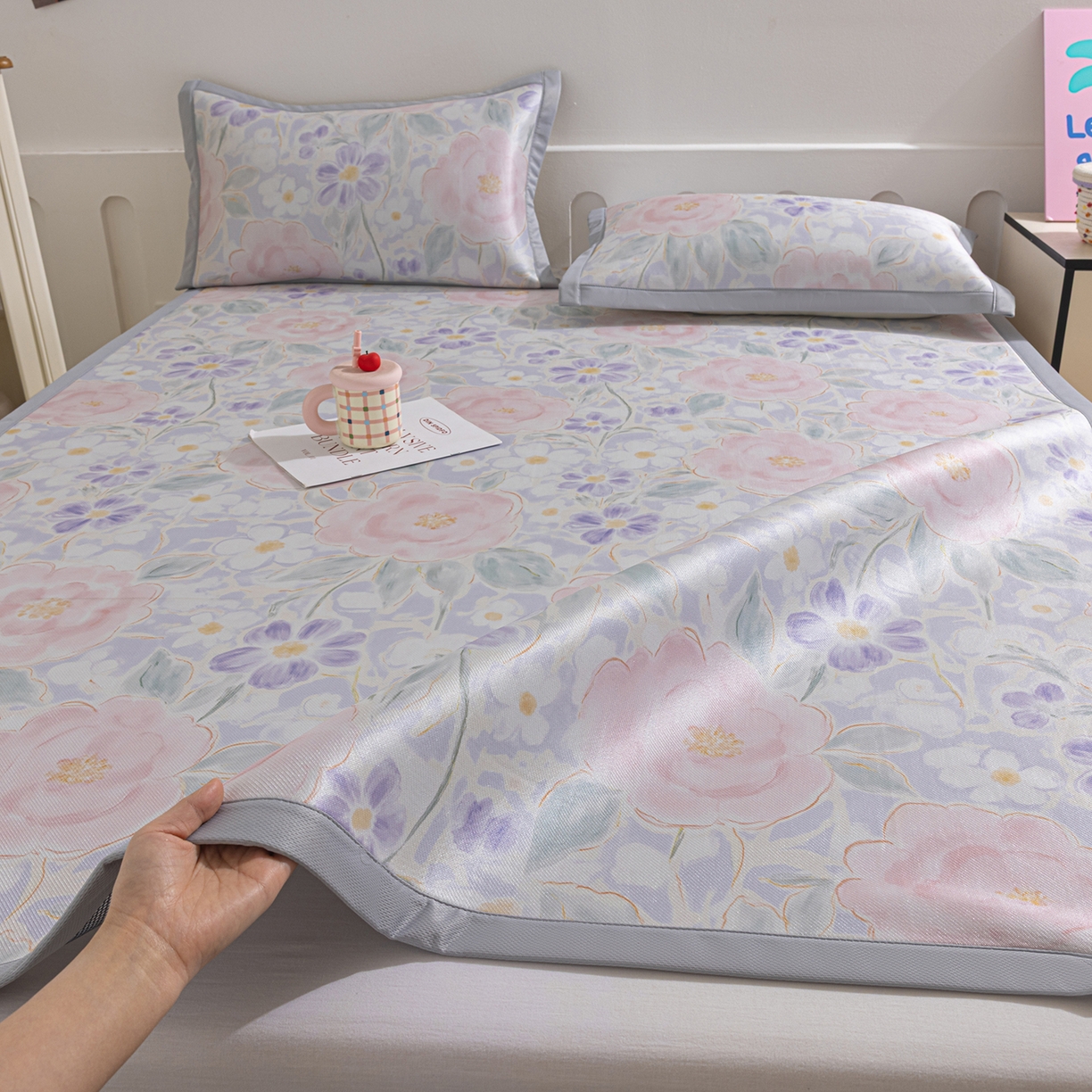 91家纺网 家纺一手货源 找家纺 （总）小萌虎 2026新款碳光冰丝席平铺款床席款