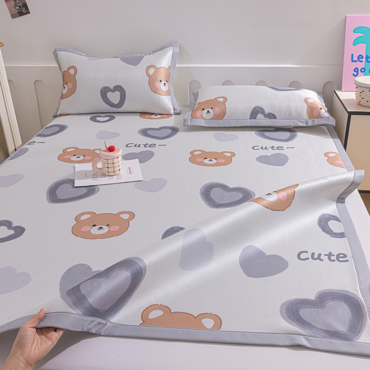 91家纺网 家纺一手货源 找家纺 （总）小萌虎 2026新款碳光冰丝席平铺款床席款