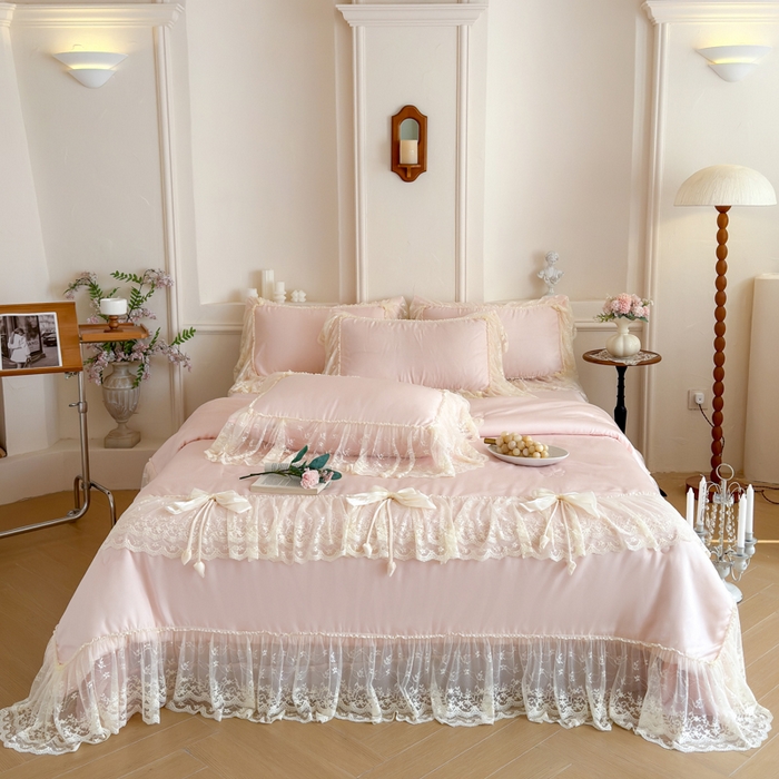 爱家（原缔乐家纺） 2026新款轻奢法式天丝夏被四件套 星光奶芙-公主粉