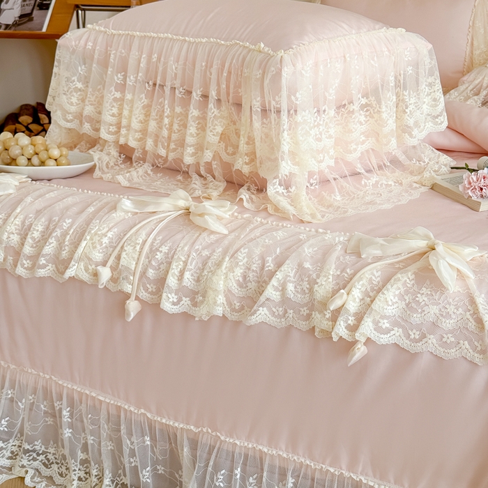 91家纺网 家纺一手货源 找家纺 爱家（原缔乐家纺） 2026新款轻奢法式天丝夏被四件套 星光奶芙-公主粉