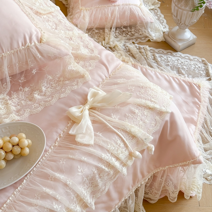 91家纺网 家纺一手货源 找家纺 爱家（原缔乐家纺） 2026新款轻奢法式天丝夏被四件套 星光奶芙-公主粉