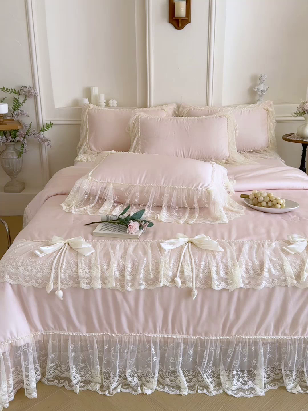 91家纺网 家纺一手货源 找家纺 爱家（原缔乐家纺） 2026新款轻奢法式天丝夏被四件套 星光奶芙-公主粉