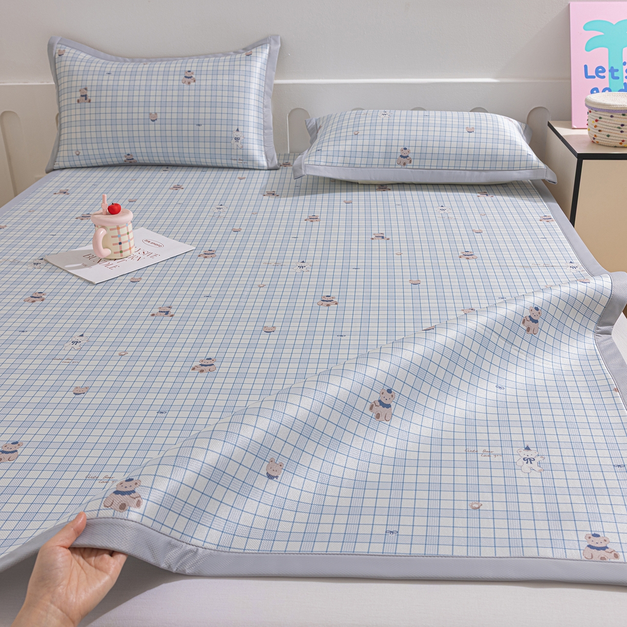 91家纺网 家纺一手货源 找家纺 （总）小萌虎 2026新款碳光冰丝席平铺款床席款