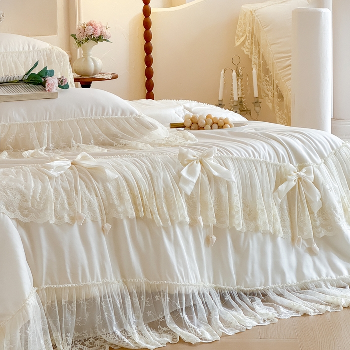 91家纺网 家纺一手货源 找家纺 爱家（原缔乐家纺） 2026新款轻奢法式天丝夏被四件套 星光奶芙-奶昔白