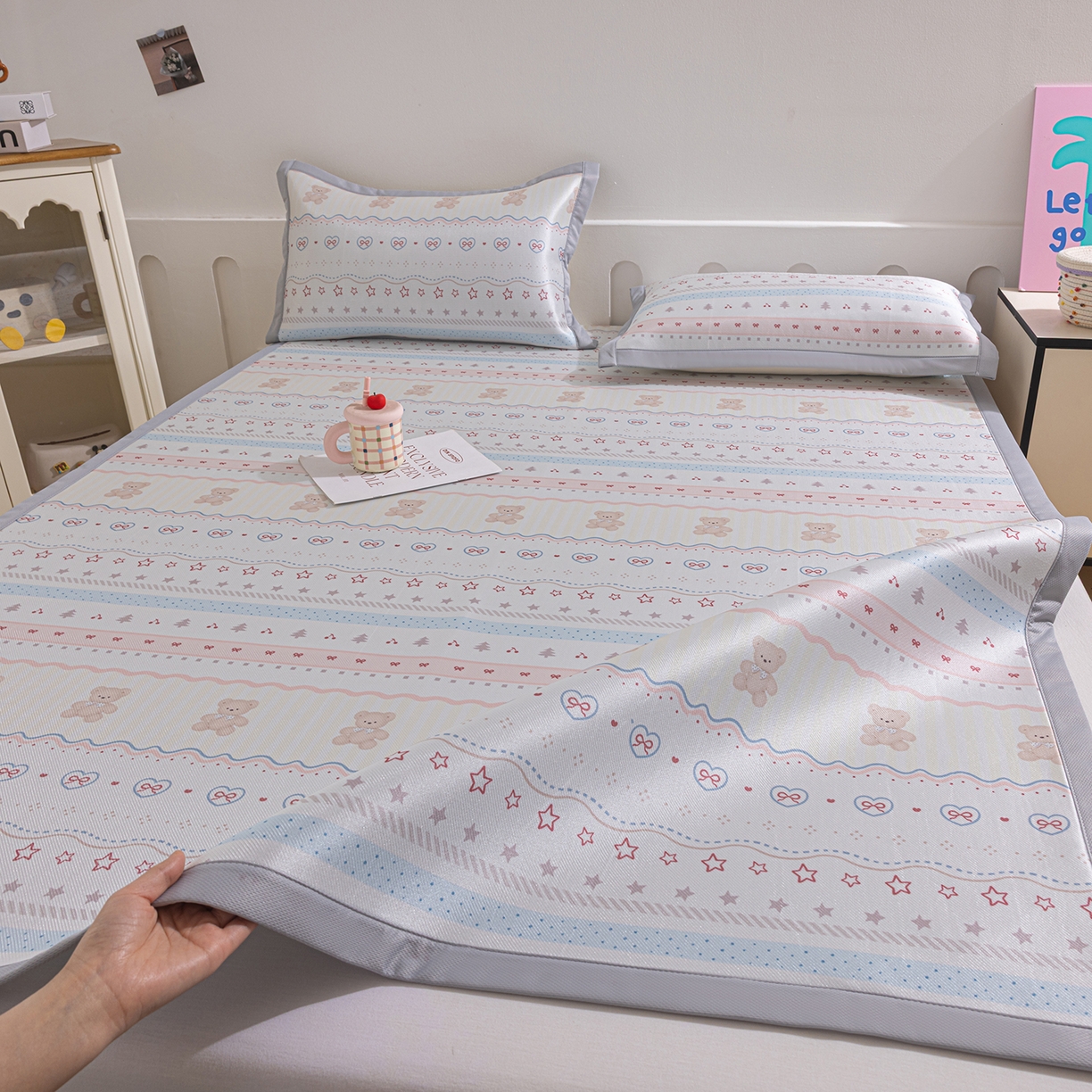 91家纺网 家纺一手货源 找家纺 （总）小萌虎 2026新款碳光冰丝席平铺款床席款