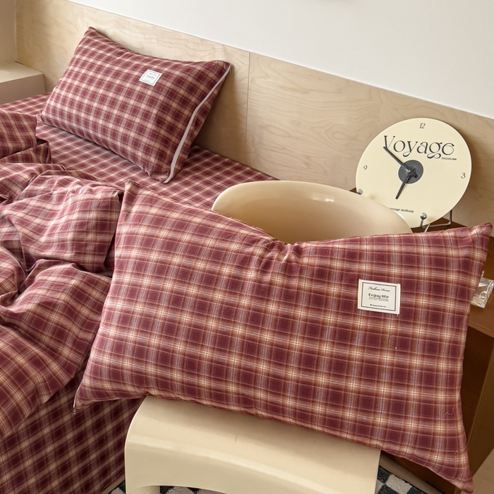 91家纺网 家纺一手货源 找家纺 （总）花香四季家纺 2026新款简约全棉高织高密色织纯棉水洗棉四件套