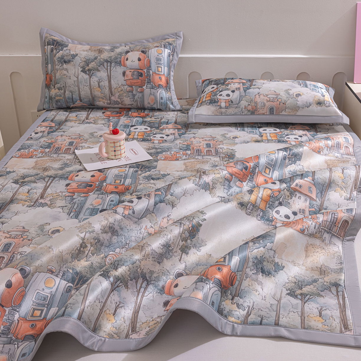 91家纺网 家纺一手货源 找家纺 （总）小萌虎 2026新款碳光冰丝席平铺款床席款