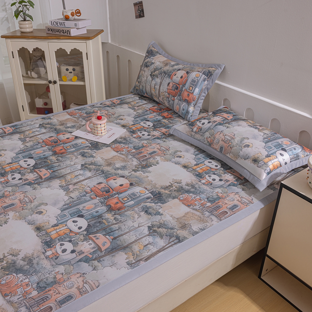 91家纺网 家纺一手货源 找家纺 （总）小萌虎 2026新款碳光冰丝席平铺款床席款