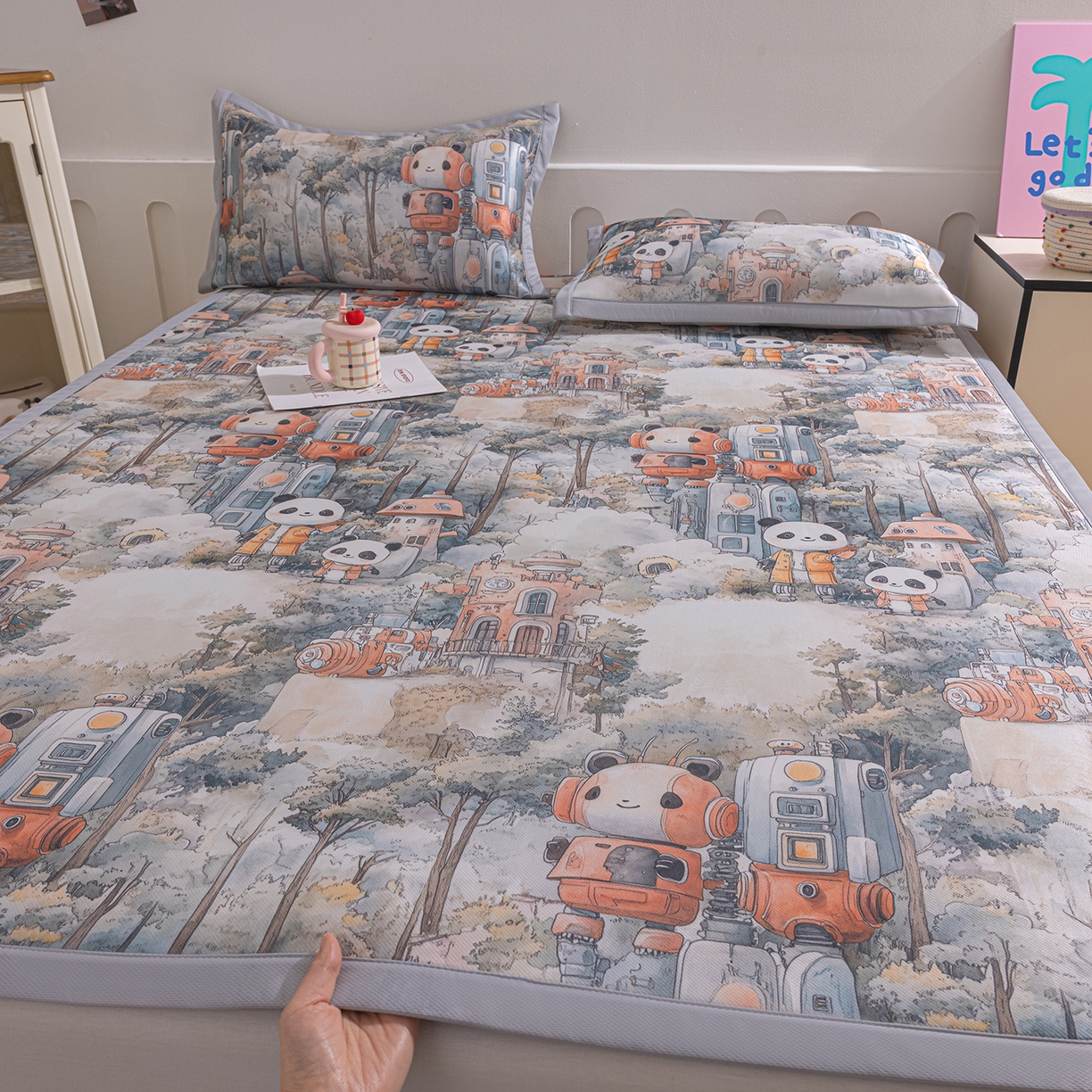 91家纺网 家纺一手货源 找家纺 （总）小萌虎 2026新款碳光冰丝席平铺款床席款