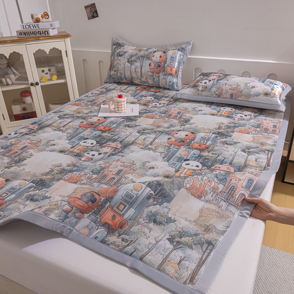 91家纺网 家纺一手货源 找家纺 （总）小萌虎 2026新款碳光冰丝席平铺款床席款