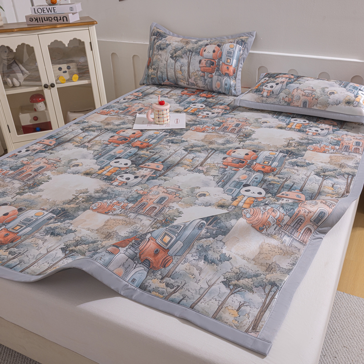 91家纺网 家纺一手货源 找家纺 （总）小萌虎 2026新款碳光冰丝席平铺款床席款