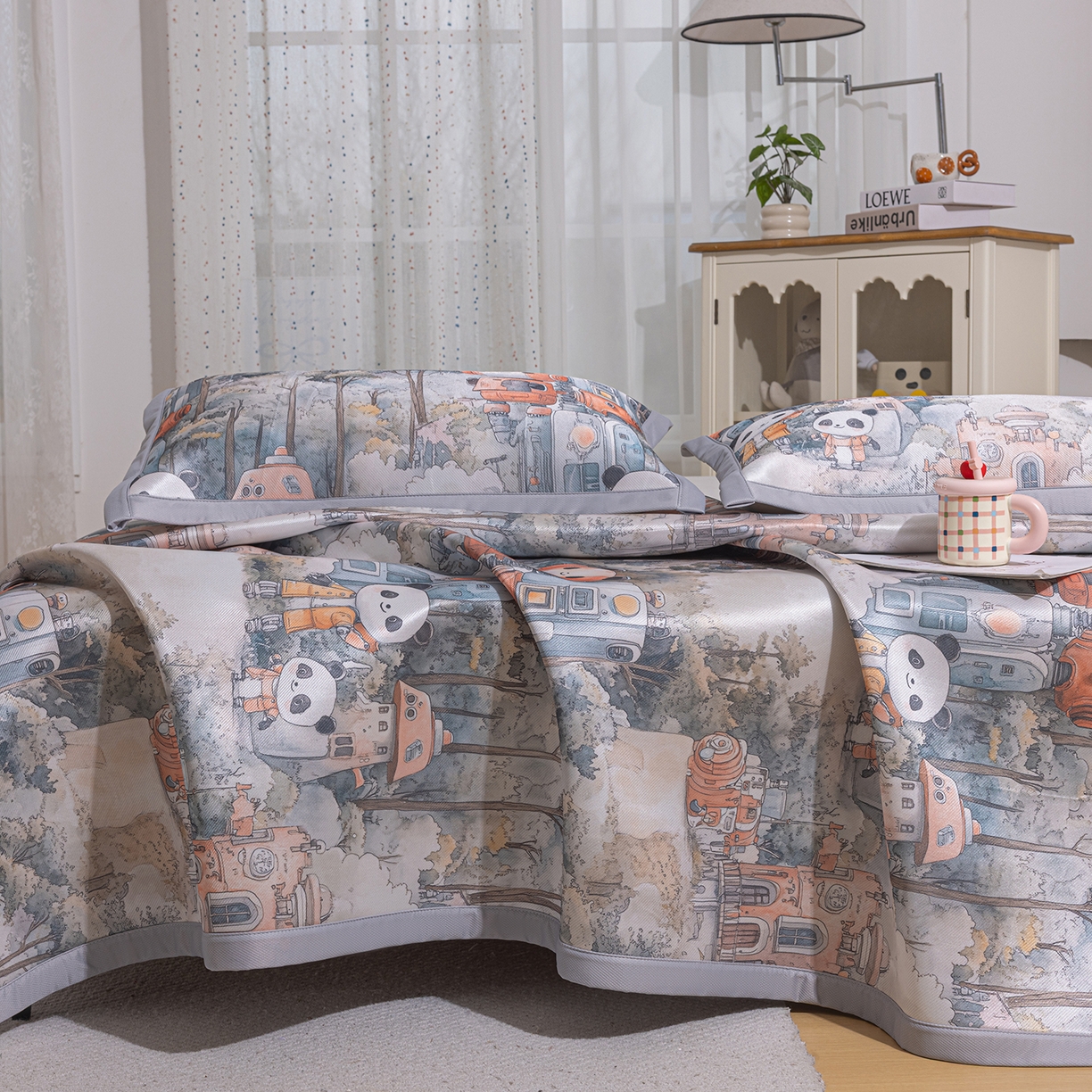 91家纺网 家纺一手货源 找家纺 （总）小萌虎 2026新款碳光冰丝席平铺款床席款