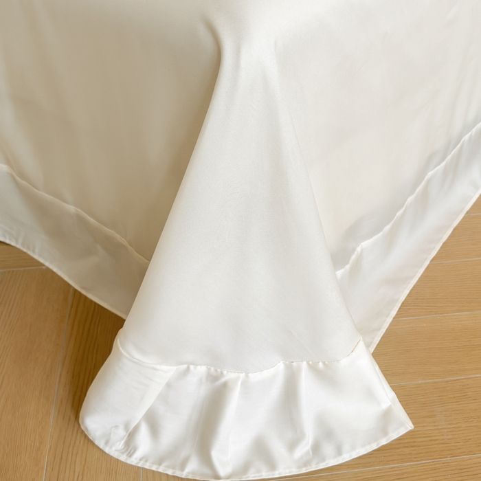 91家纺网 家纺一手货源 找家纺 爱家（原缔乐家纺） 2026新款轻奢法式天丝夏被四件套 逸然-奶昔白