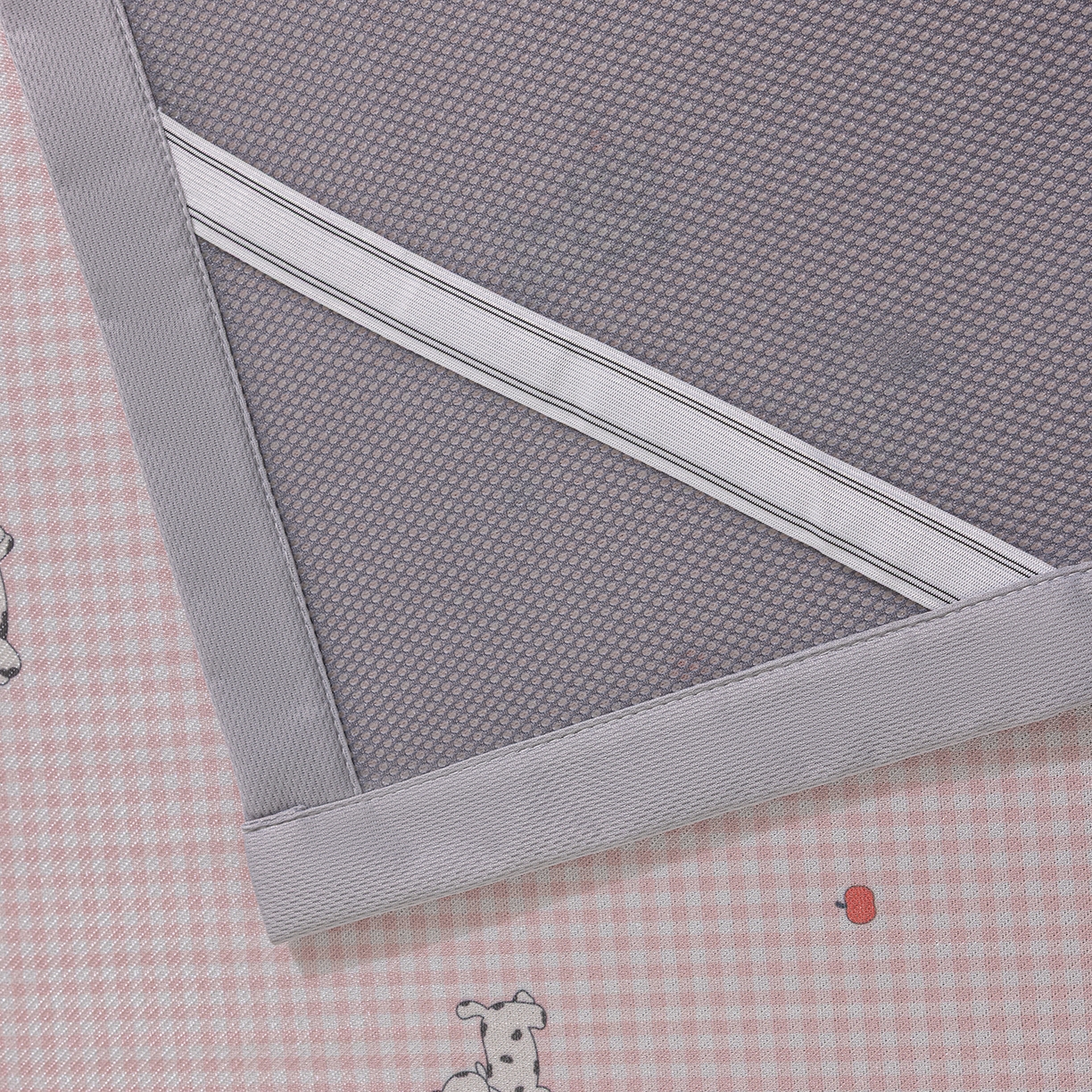 91家纺网 家纺一手货源 找家纺 小萌虎 2026新款碳光冰丝席平铺款床席款 斑点狗-粉