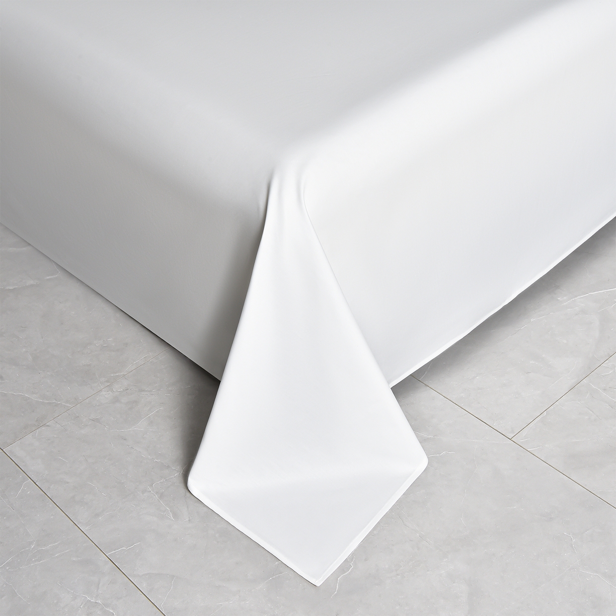 91家纺网 家纺一手货源 找家纺 湘雪家居 2026新款长绒棉高支高密纯棉刺绣四件套-幕镜款 幕镜-雪融白