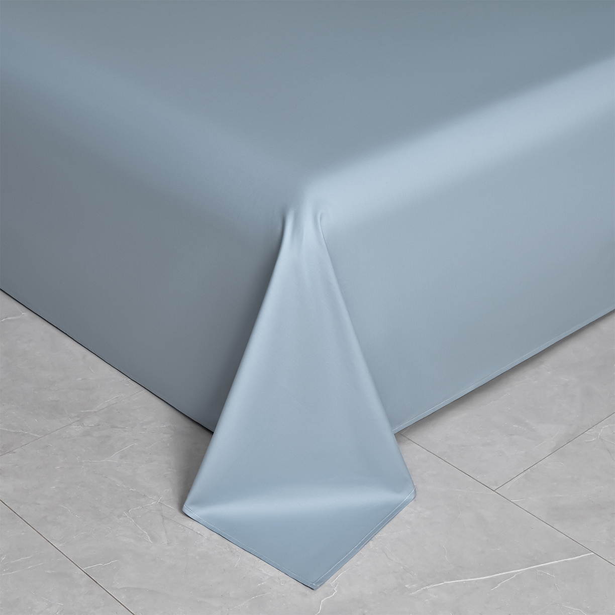 91家纺网 家纺一手货源 找家纺 湘雪家居 2026新款长绒棉高支高密纯棉刺绣四件套-幕镜款 幕镜-烟雾蓝