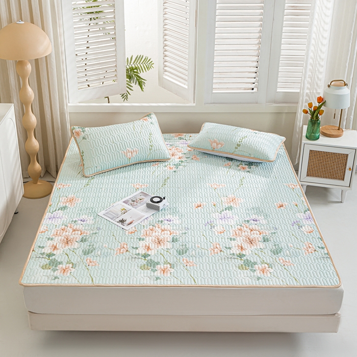 91家纺网 家纺一手货源 找家纺 （总）美丽折家纺 2026新款凉感丝乳胶凉席款 乳胶凉席三件套