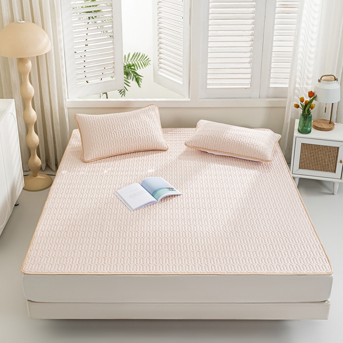 91家纺网 家纺一手货源 找家纺 （总）美丽折家纺 2026新款凉感丝乳胶凉席款 乳胶凉席三件套