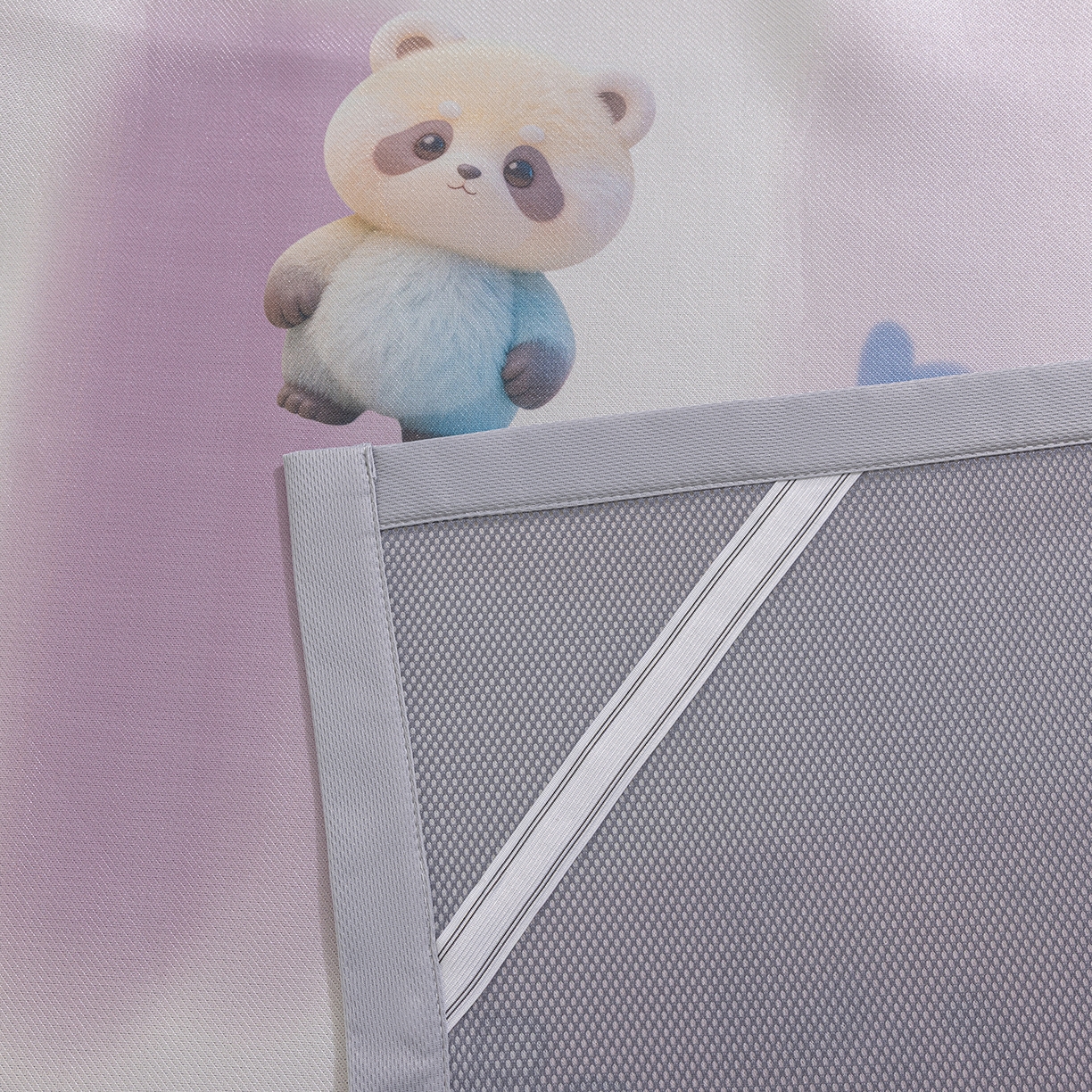 91家纺网 家纺一手货源 找家纺 小萌虎 2026新款碳光冰丝席平铺款床席款 小熊猫