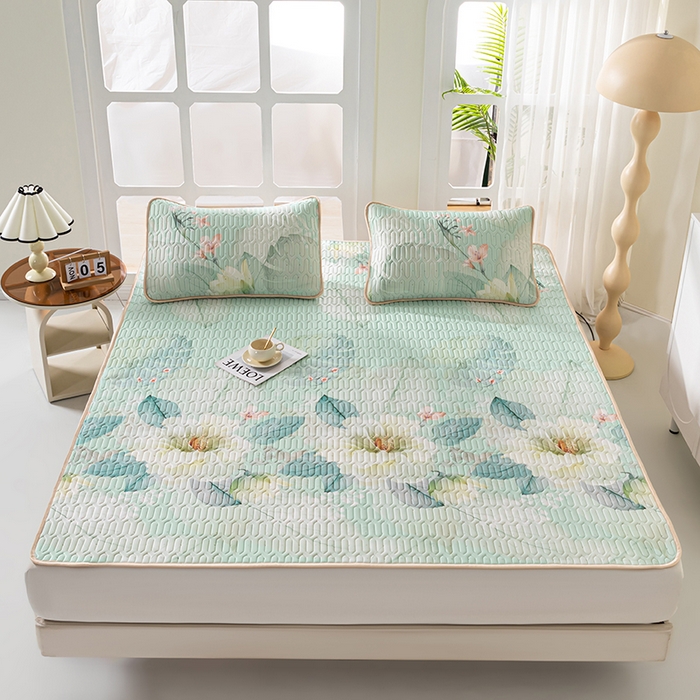 91家纺网 家纺一手货源 找家纺 （总）美丽折家纺 2026新款凉感丝乳胶凉席款 乳胶凉席三件套