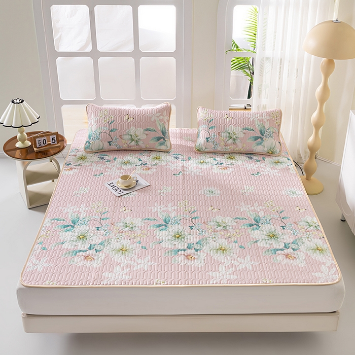 91家纺网 家纺一手货源 找家纺 （总）美丽折家纺 2026新款凉感丝乳胶凉席款 乳胶凉席三件套