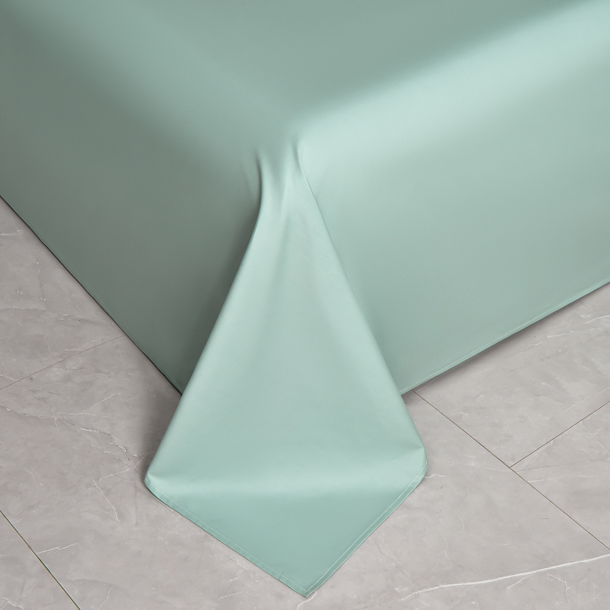 91家纺网 家纺一手货源 找家纺 湘雪家居 2026新款长绒棉高支高密纯棉刺绣四件套-幕镜款 幕镜-莱因绿