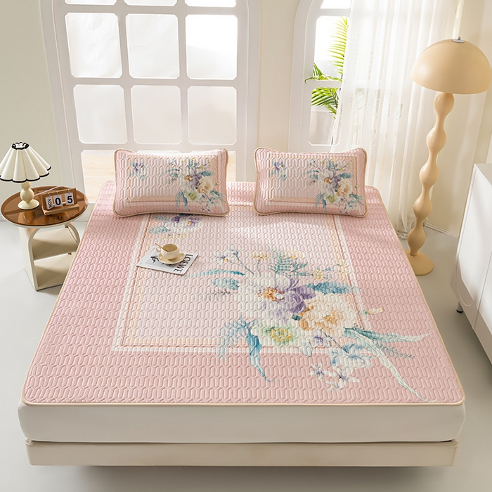 91家纺网 家纺一手货源 找家纺 （总）美丽折家纺 2026新款凉感丝乳胶凉席款 乳胶凉席三件套